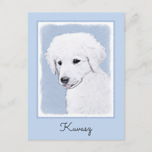 Postal Pintura de Kuvasz - Arte de perro original lindo