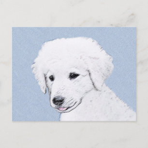 Postal Pintura de Kuvasz - Arte de perro original lindo