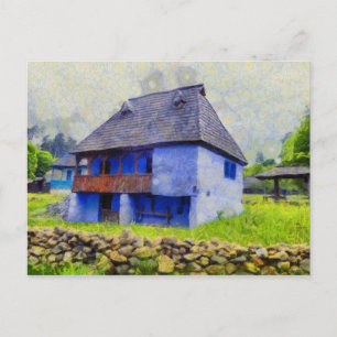 Postal Pintura de la casa azul