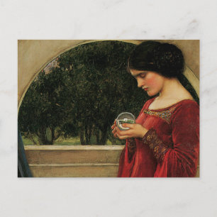 Postal Pintura de la casa de agua de Crystal Ball Woman