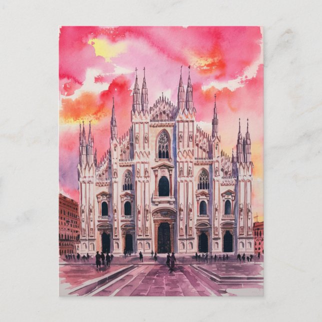 Postal Pintura de la catedral de Milán (Anverso)