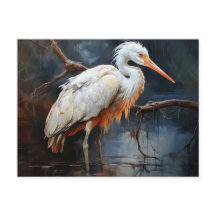Pintura de la Cigüeña Blanca Japonesa