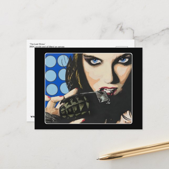 Postal Pintura de ‘La gota que derramó el vaso’ (Anverso/Reverso In Situ)