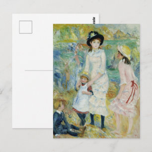 Postal Pintura de la infancia costera Cottagecore Renoir