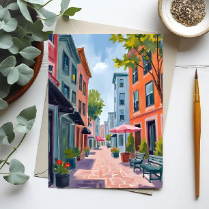 Postal Pintura de la isla de Newport Rhode