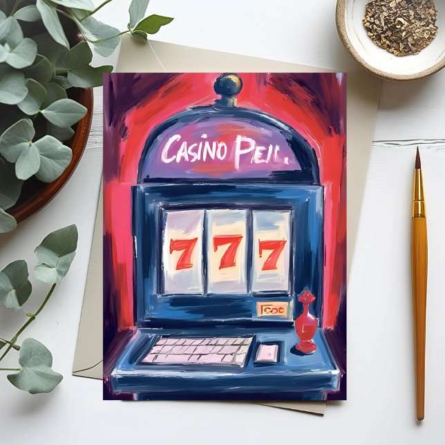 Postal Pintura de la máquina de ranura del Casino (Subido por el creador)