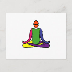 Postal Pintura de la pose del yoga del loto.