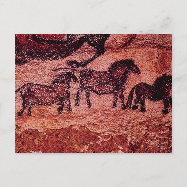 Postal Pintura de la roca de los tarpans, c.17000 A.C. (Anverso)