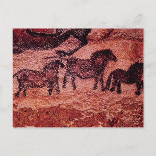 Postal Pintura de la roca de los tarpans, c.17000 A.C.