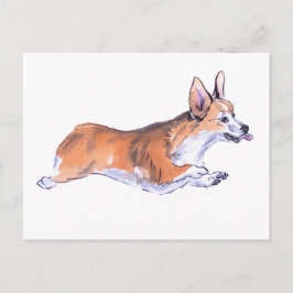 Postal Pintura de la sumie de vuelo de Corgi