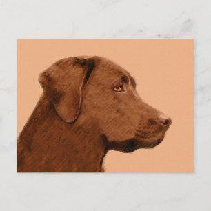 Postal Pintura de Labrador Recuperador (Chocolate) - Arte