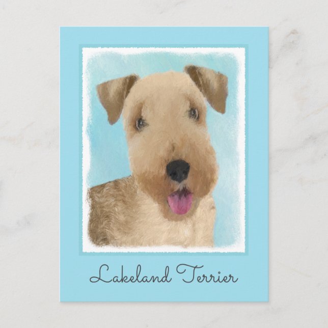 Postal Pintura de Lakeland Terrier - Arte de Perro Origin (Anverso)