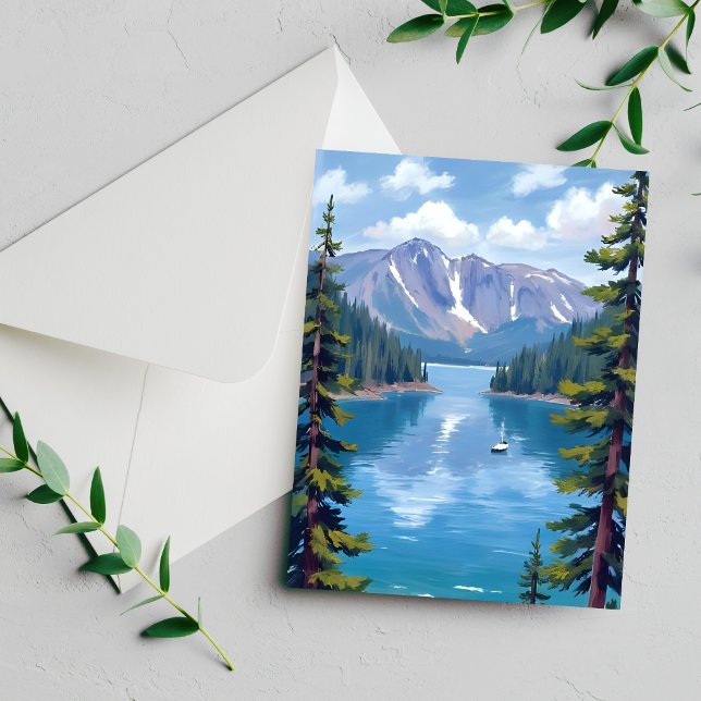 Postal Pintura de las montañas del Lago Tahoe (Subido por el creador)