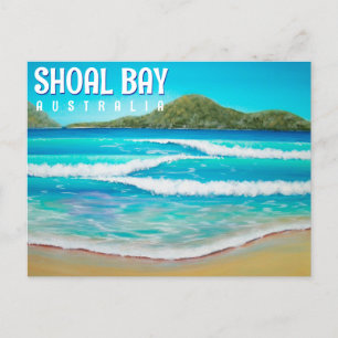 Postal Pintura de las olas azules de Shoal Bay Australia 