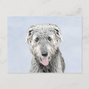 Postal Pintura de lobo irlandesa - Arte de perro original