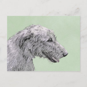 Postal Pintura de lobo irlandesa - Arte de perro original