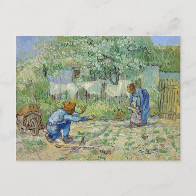 Postal Pintura de los primeros pasos de Van Gogh (Anverso)