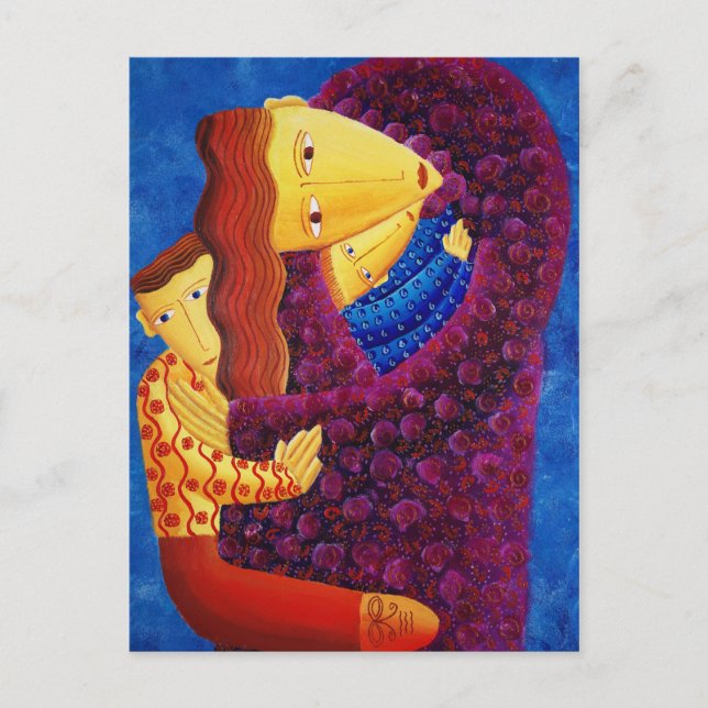 Postal Pintura de madre e hijos (Anverso)