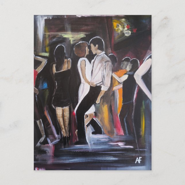 Postal Pintura de Mambo Night de Alfred Fox (Anverso)