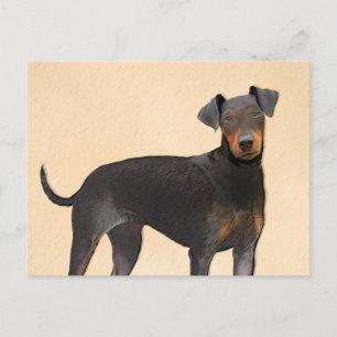 Postal Pintura de Manchester Terrier Arte Animal Original