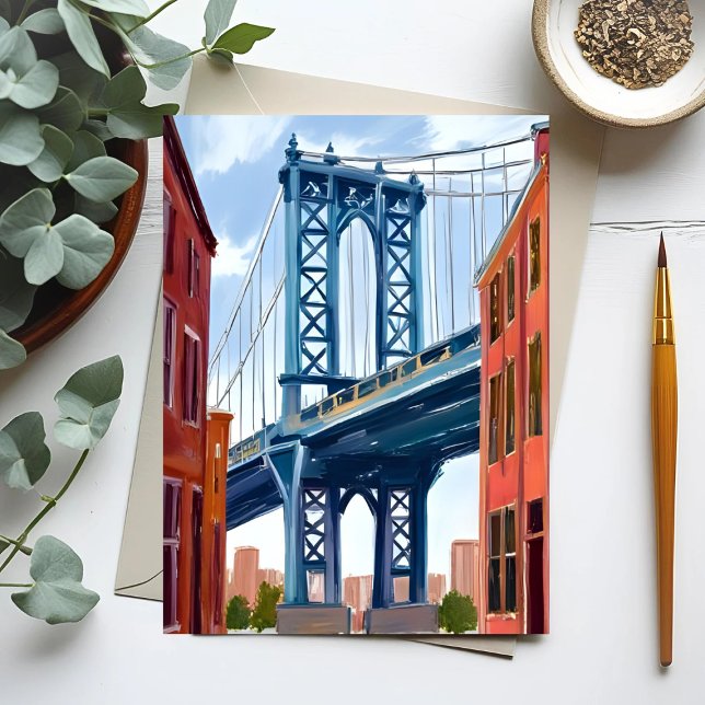 Postal Pintura de Manhattan Bridge en Nueva York (Subido por el creador)