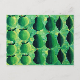 Postal Pintura de Manzanas Peras y Limas