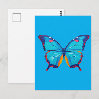 Postal pintura de mariposa morpho azul  (PERSONALIZAR) 