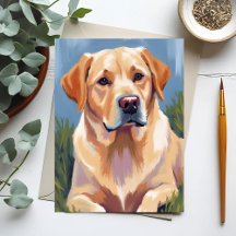 Pintura de mascota de perro labrador amarillo