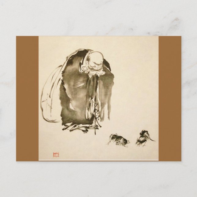 Postal Pintura de Miyamoto Musashi, C. 1600's (Anverso)