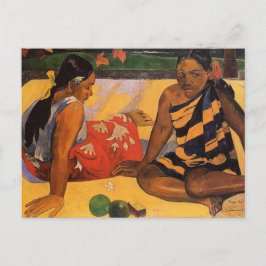 Postal Pintura de mujeres de la Polinesia Francesa de Gau