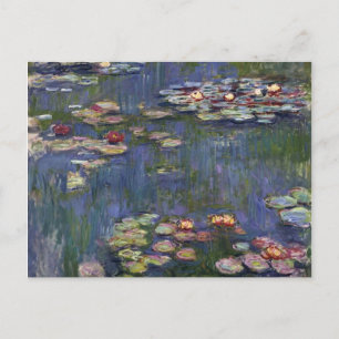 Postal Pintura de nenúfares impresionistas de Claude Mone