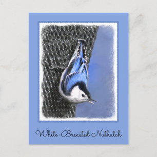 Postal Pintura de nueces de paja blanca original arte de