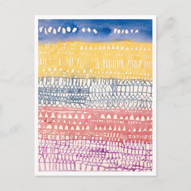 Postal Pintura de "Old Town (Visión General)" de Paul Kle (Anverso)