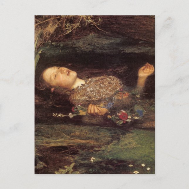 Postal Pintura de Ophelia de arte fino (Anverso)
