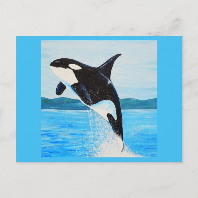 Postal Pintura de orca (Anverso)