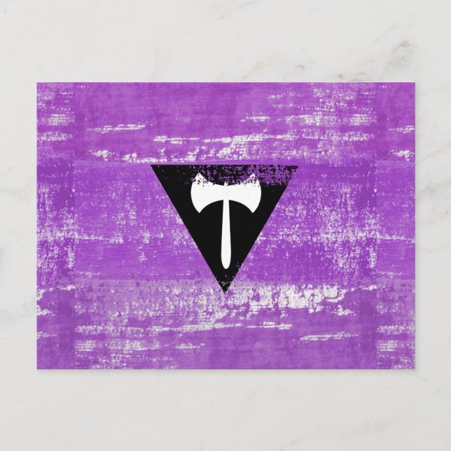 Postal Pintura de Orgullo Lésbico (Labrys) (Anverso)