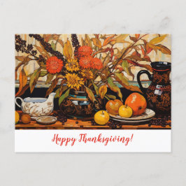 Postal Pintura de Otoño de Acción de Gracias