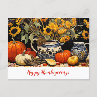 Postal Pintura de Otoño de Acción de Gracias