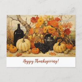 Postal Pintura de Otoño de Acción de Gracias