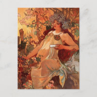 Pintura de otoño de Alfons Mucha Art Nouveau
