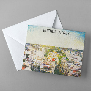 Postal Pintura de paisaje de Buenos Aires Argentina