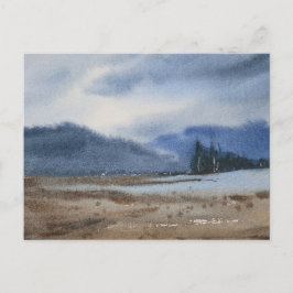 Postal Pintura de paisaje en acuarela 