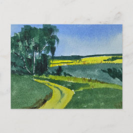 Postal Pintura de paisaje en acuarela 