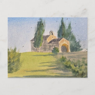Postal Pintura de paisaje en acuarela