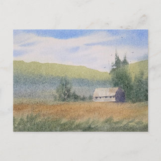 Postal Pintura de paisaje en acuarela