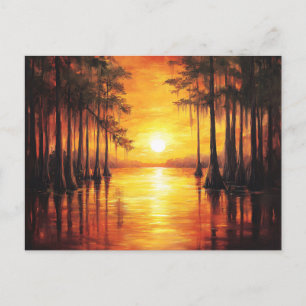 Postal Pintura de paisajes del atardecer de Florida Everg