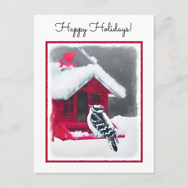 Postal Pintura de pájaro lechoso - Arte original de pájar (Anverso)