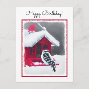 Postal Pintura de pájaro lechoso - Arte original de pájar