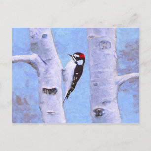 Postal Pintura de pájaro lechoso - Arte original de pájar