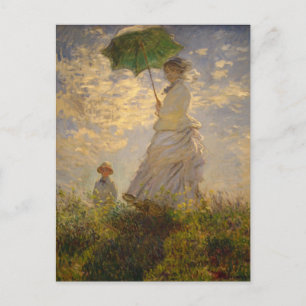 Postal Pintura de paraguas monet